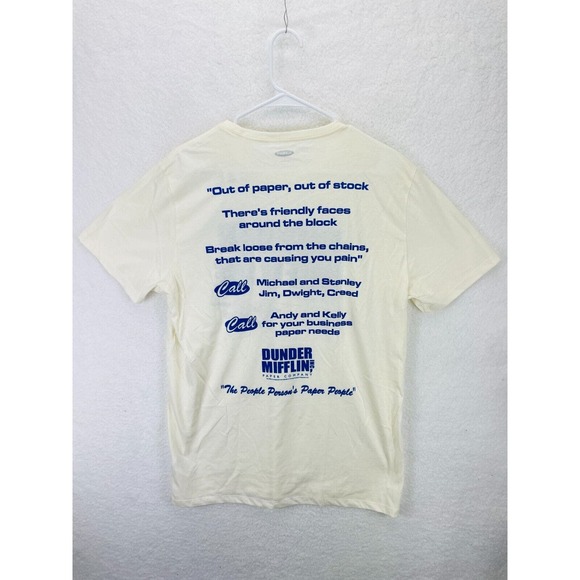 Old Navy The Office DUNDER MIFFLIN MENS T SHIRT Size Large NWT Ivory - Picture 5 of 5